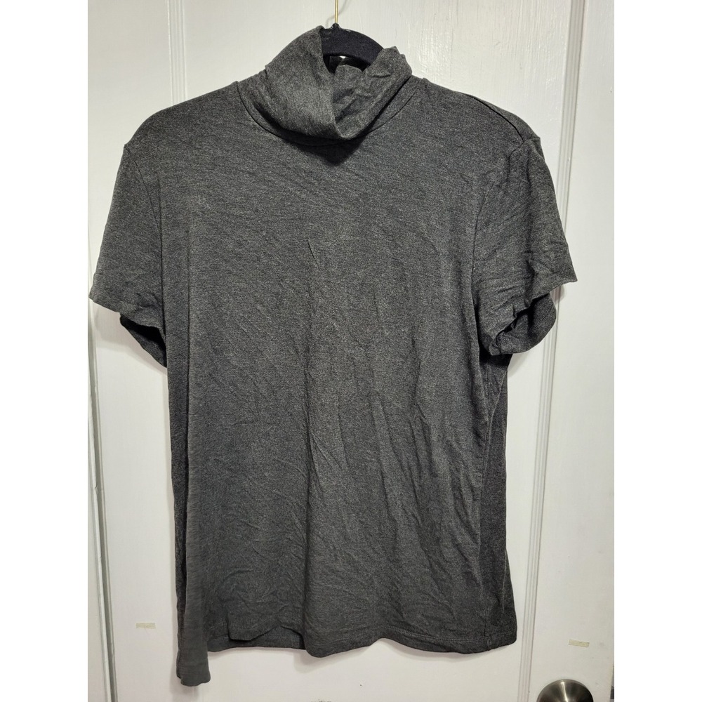 Premise short sleeve turtleneck top XL charcoal gray